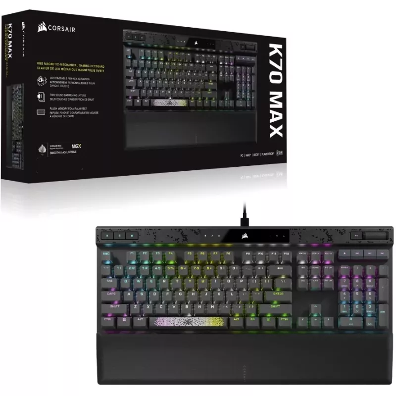 Corsair K70 MAX toetsenbord gaming USB Duits zwart