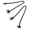 Corsair CC-8900278 Premium SATA-kabel met sleeve, gehoekt, 30 cm, zwart, verpakking van 2