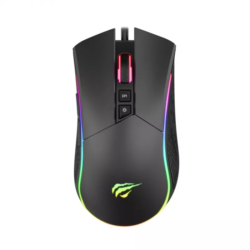 Havit MS1001S - optische gamingmuis voor rechtshandigen, USB Type A, zwart-grijs