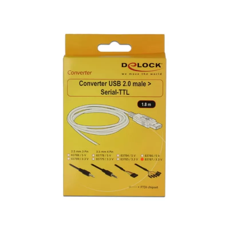 USB-kabel DeLOCK 1,8 m USB2.0-A/TTL 6-polig zwart