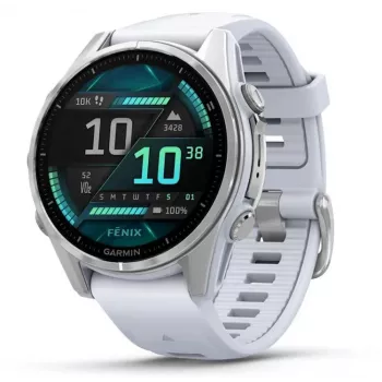 Garmin Fenix 8 3,3 cm (1,3) AMOLED 43 mm digitaal 416 x 416 pixel touchscreen zilver Wi-Fi GPS (satelliet)