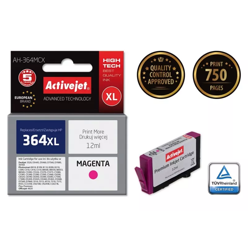 Activejet AH-364MCX inkt (vervanging voor HP 364XL CB324EE; Premium; 12 ml; magenta)
