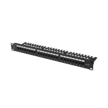 PATCH PANEL 24 POORTS 1U 19 CAT.6A UTP MET KABELORGANIZER ZWART LANBERG