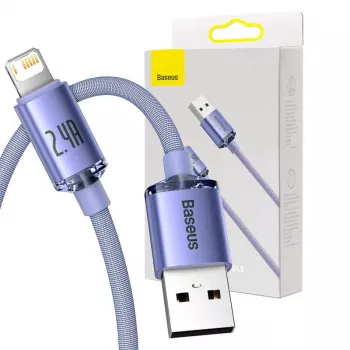 Baseus Crystal Shine kabel USB naar Lightning, 2,4A, 2m (paars)