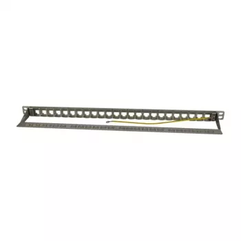 Keystone, moduledrager, 48,30cm (19) patchpanel voor 24xTP-modules, 0,5HE, lichtgrijs (S216333)