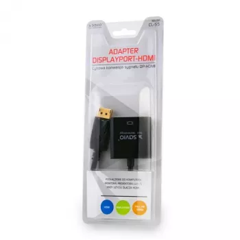 Savio CL-55 videokabel-adapter 0.2 m DisplayPort HDMI Type A (standaard) zwart