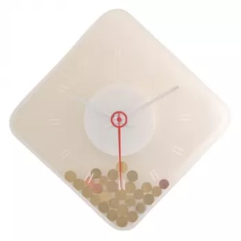 NeXtime klok 3006 Coins, 35x35 cm, wand, transparant