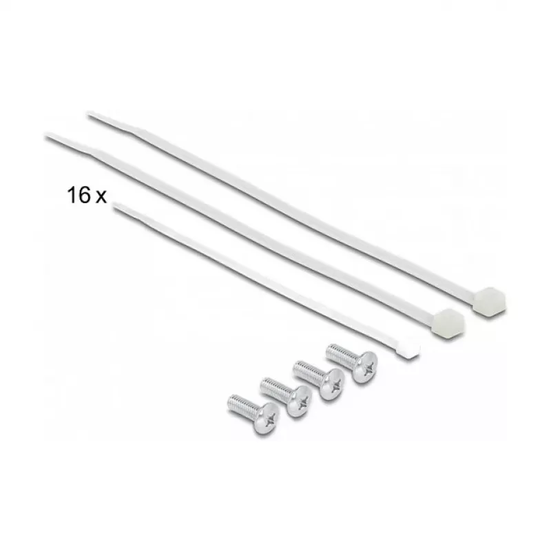 DeLOCK 19 inch patchpaneel 16 poorten Cat.6A 1HE grijs metaal rack