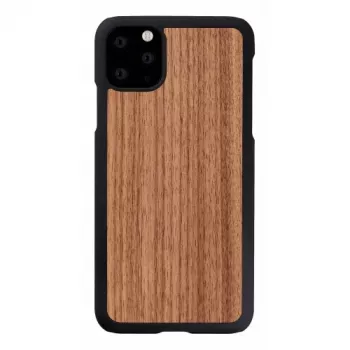 Smartphonehoesje man and wood voor iPhone 11 Pro Max — zwarte walnoot, houten achterkant, beschermframe