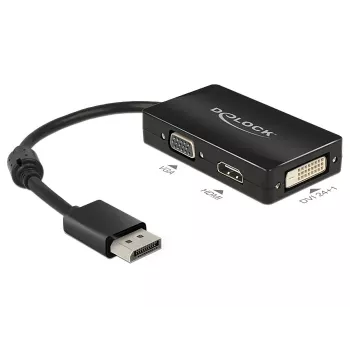 DeLOCK 0,16 m DisplayPort/VGA+HDMI+DVI VGA (D-Sub)+ HDMI + DVI zwart