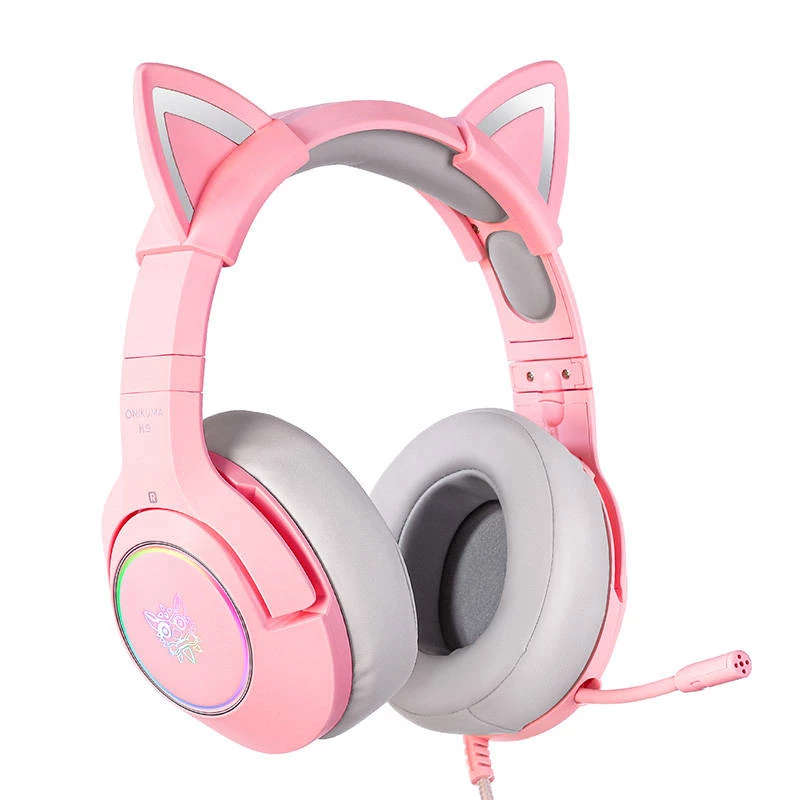 Headset Onikuma K9 roze RGB gaming-headset