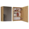 Badkamer opbergkast Top e shop POLA 1DL ARTISAN — wandmontage, eiken frame, 400×220×600 mm, 3 legplanken