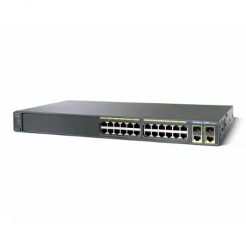 Managed L2 Fast Ethernet PoE-switch Cisco C2960-24LC-S — 24x 10/100 RJ-45, PoE, 1U, refurbished