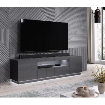 RTV-kast met LED-verlichting Cama Meble REJA – opbouw, wit licht, AC-voeding