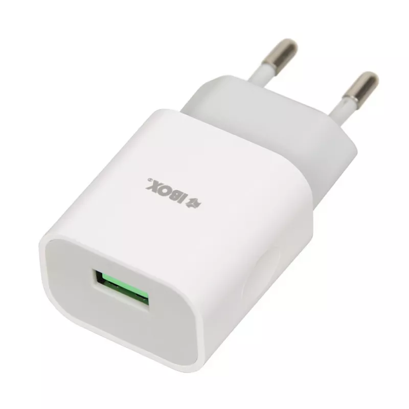 Oplader iBOX C-41 USB 2A, 1 USB-poort, microUSB-kabel, wit