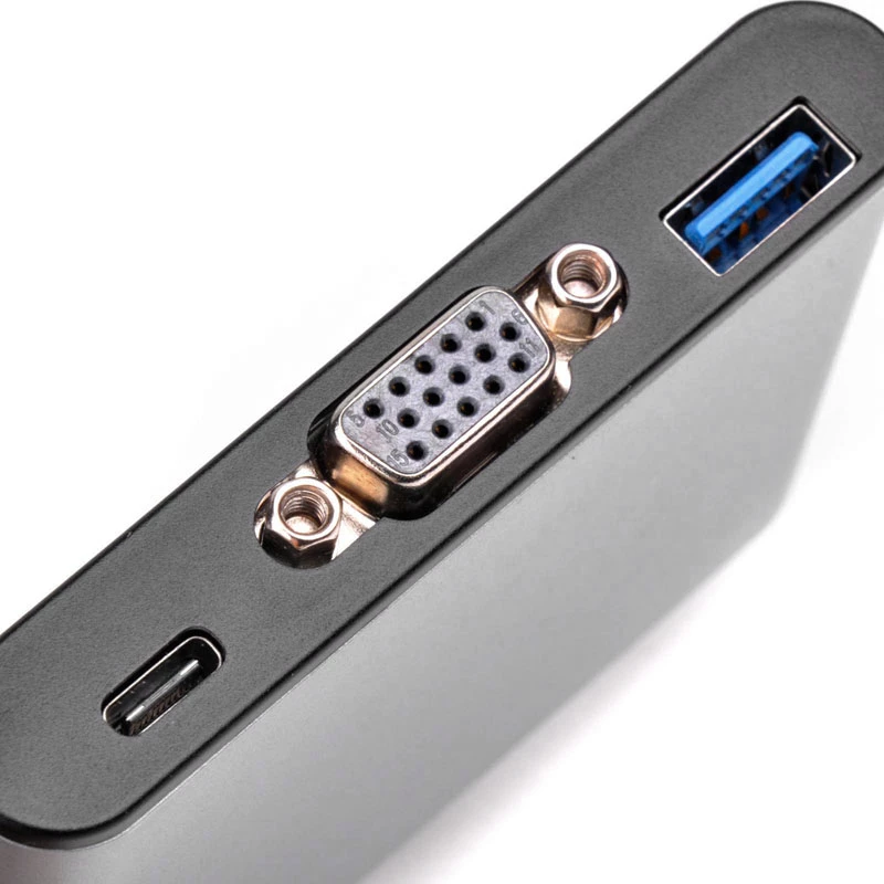 SilverStone SST-EP06C USB 3.1 Type-C naar VGA / USB Type-C / USB Type-A adapterhub