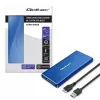 SSD-behuizing QOLTEC 51832 — externe M.2 SATA, USB 3.0, tot 2 TB, blauw, ondersteunt 30 mm drives, 4 slots