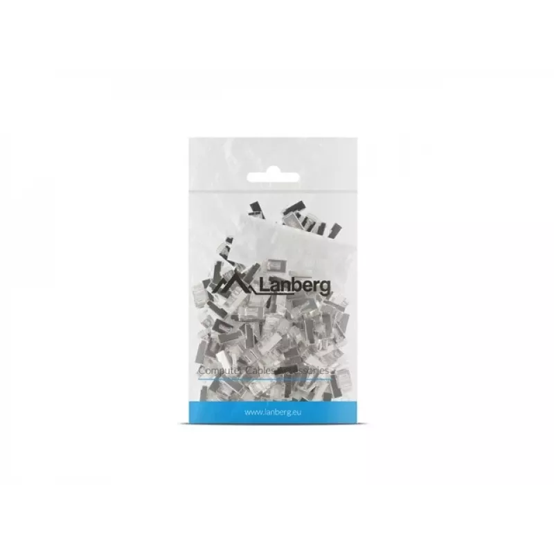 LANBERG RJ-45-stekker PLS-6000 Cat6 F/UTP transparant wit, 100-pack