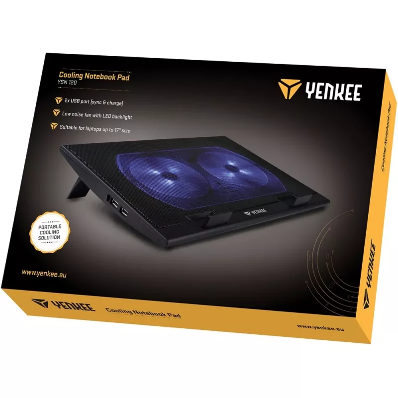 Laptop-koelpad YENKEE YSN 120 43,2 cm zwart blauw