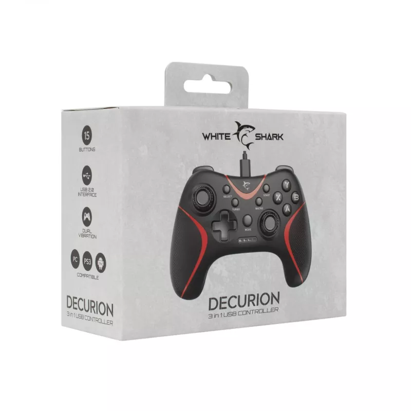Bedrade USB-gaming-gamepad White Shark GP-2038 3in1 (DECURION) - wit