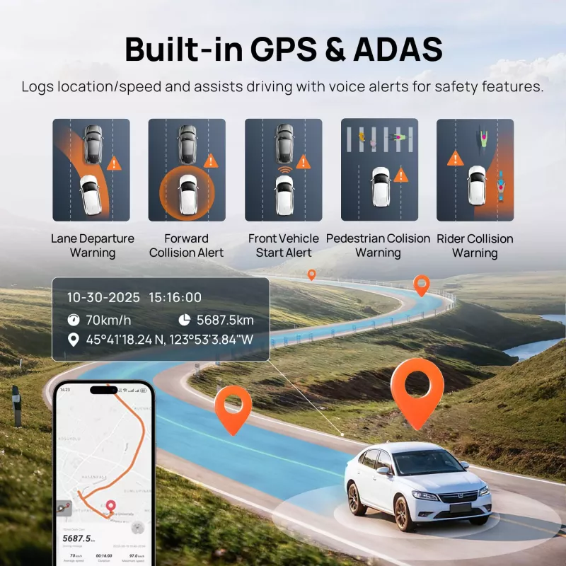 70mai A810S 4K dashcamset met achteruitrijcamera RC24