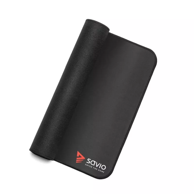 Muispad SAVIO Black Edition Turbo Dynamic S — stof/rubber, 250×250 mm, 2 mm, gestikte randen, antislip