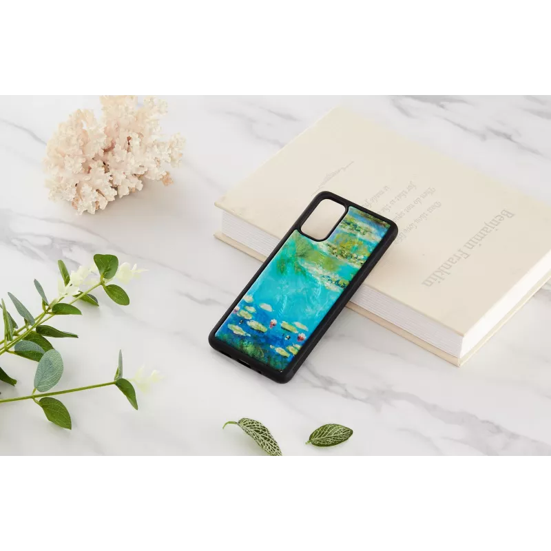 Hoes iKins voor Samsung Galaxy S20+ — zwart waterleliesdesign