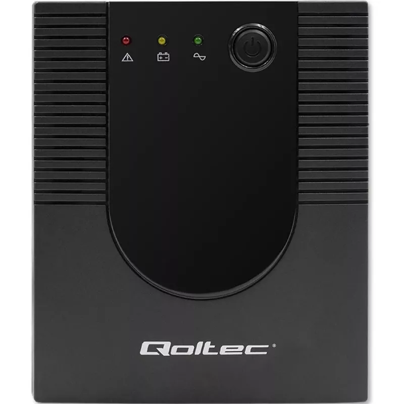 Qoltec Monolith 53775 Line-Interactive UPS, 1200 VA (1,2 kVA) / 720 W, AVR, 4 AC-stopcontacten, zwart