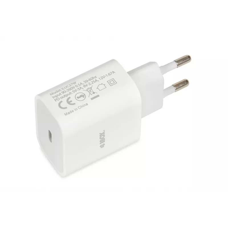 Indoor USB Type-C snellader IBOX C-37, 20W, USB-C PD 3.0, 3 A uitgang, wit