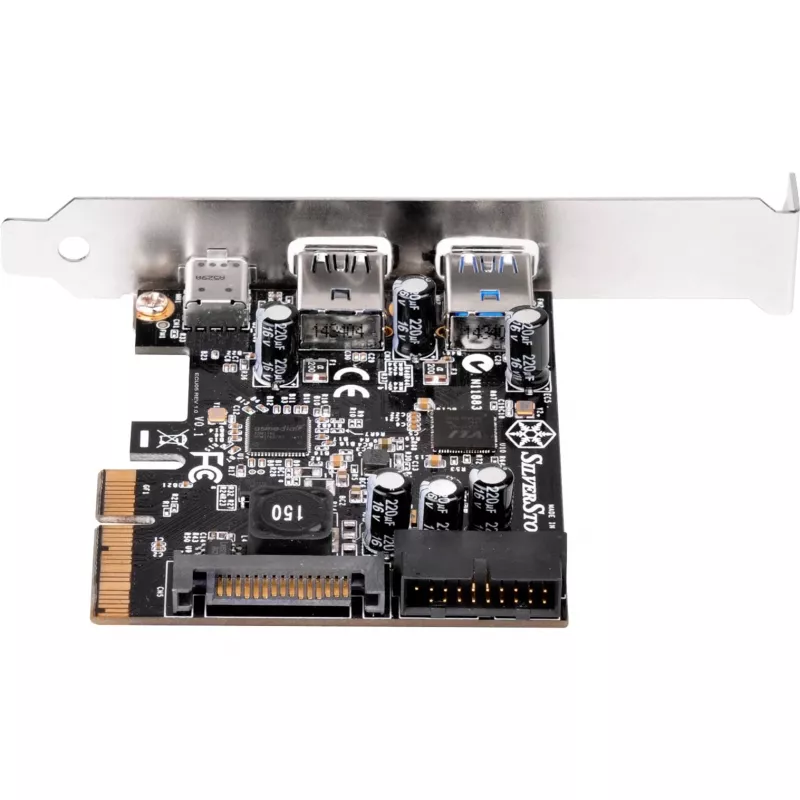SilverStone ECU05 - USB-adapter - PCIe 2.0 x2 low profile - USB 3.1 Type-C x 1 + USB3.0 x 2 + USB3.0 (intern) x 2 (SST-ECU05)