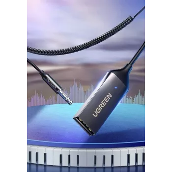 Audio-ontvanger UGREEN CM309 Bluetooth 5.0 USB met 3,5 mm AUX-jack, zwart, 20–20000 Hz