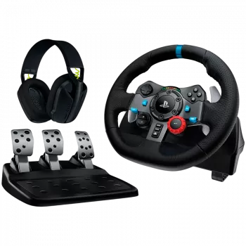 LOGITECH G29 EU + G435 zwart gaming controller aluminium zwart USB stuur + pedalen + headset PC