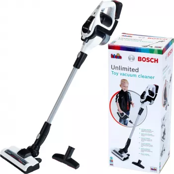 Theo Klein Bosch Unlimited stofzuiger zwart met vortex-functie en mondstukken voor kinderen vanaf 3 jaar