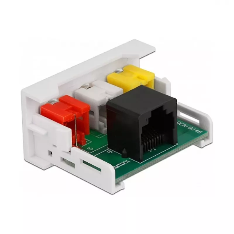 DeLOCK Easy 45-module 3 x RCA-bus naar RJ45-bus 22,5 x 45 mm