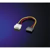 Stroomadapterkabel ROLINE 4-Pin HDD naar SATA 0,15 m