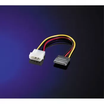 Stroomadapterkabel ROLINE 4-Pin HDD naar SATA 0,15 m