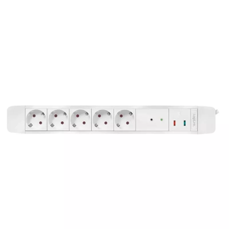 LogiLink LPS402 stroomverdeler 1,5 m 5 AC-stopcontacten voor binnen wit