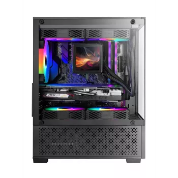 Mini-tower-pc-behuizing TACENS Mars Gaming MC-SE2 — Mini-ITX / Micro-ATX, zwart, zijvenster, bodemvoeding, ondersteunt 2x2,5 inch + 1x3,5 inch