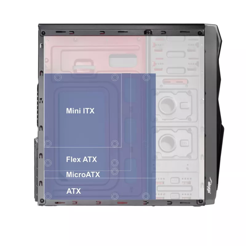 Akyga AK13BK Micro Tower-behuizing, ATX/Micro ATX/Mini ITX, zwart