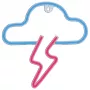 Neonlicht MANTA SNL71BL wolk met bliksem blauw‑roze – decoratief LED-neonbord
