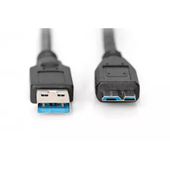 ASSMANN SuperSpeed USB 3.0-kabel, USB-A-stekker naar Micro-USB-B-stekker, Cu AWG 28, dubbel afgeschermd, lengte 1,0 m (AK-300116-010-S)