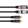 Audiokabel 1m Omnitronic 3022522B 2x XLR 2x RCA zwart