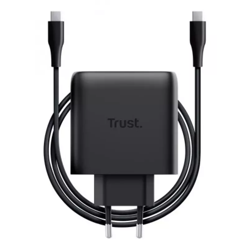 Oplader Trust Maxo 65W 2-poorts USB-C GaN oplader snelladen zwart