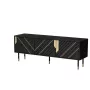 TV-meubel Cama Meble MOUNTAIN 154x40x55 cm – spaanplaat bovenkant, zwart en goud