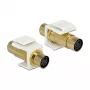 Keystone-module DELOCK 86338 — Mini-DIN 4 naar Mini-DIN 4, wit, 22×40×15 mm