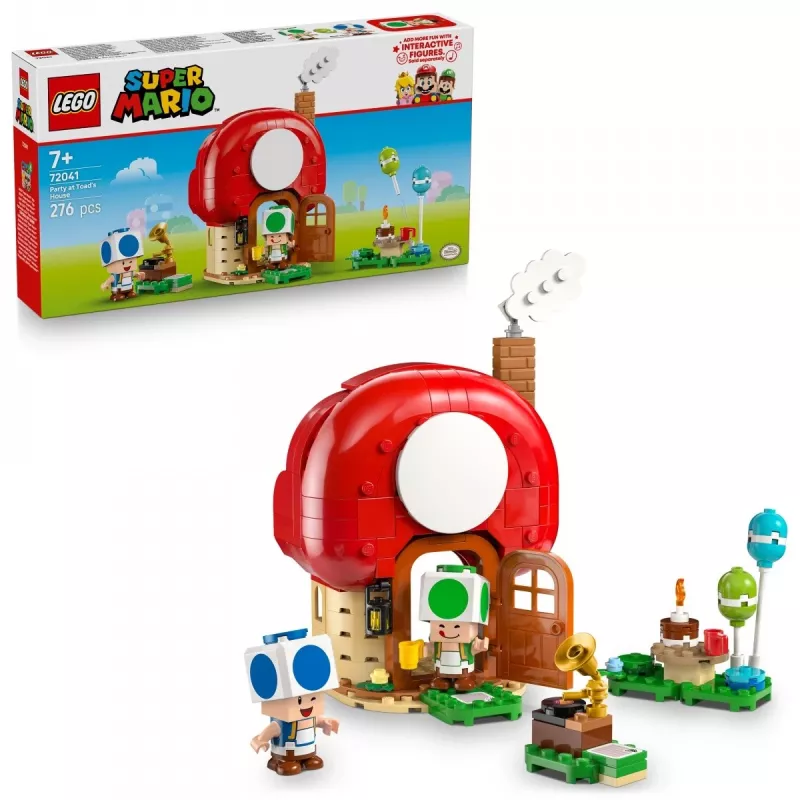 LEGO Super Mario feest in het Toad-huis set 72041 met interactieve speelfuncties