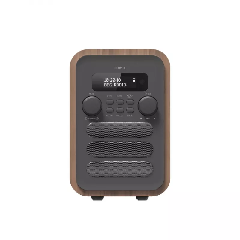 Denver DAB-48 grijs persoonlijke digitale radio grijs, hout
