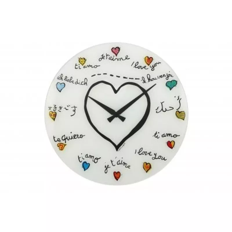 NeXtime klok 8030 Loving You, Ø43 cm, wand, wit/meerkleurig