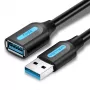 USB 3.0-verlengkabel Vention CBHBD 0,5 m — USB-A-stekker naar USB-A-bus, 5 Gbit/s, zwart