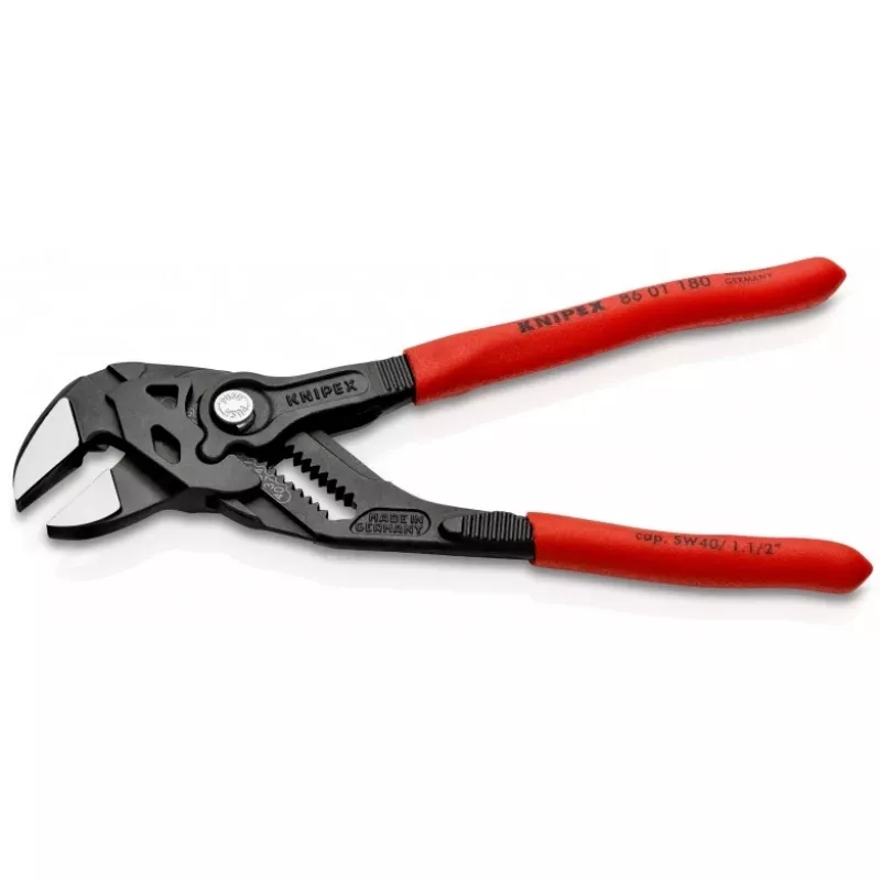 Knipex 86 01 180 tangsleutel, 180 mm, max. opening 40 mm, 15-voudig instelbaar, rood